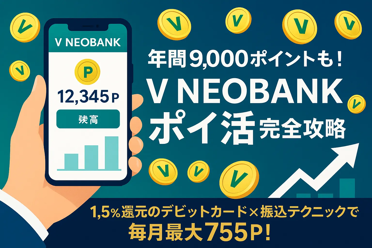 V NEOBANKポイ活攻略方法まとめ！毎月最大755ポイント稼ぐ具体的な方法を徹底解説